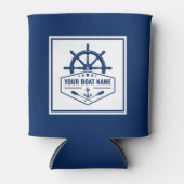 Name Nautic Anchor Oars Helm Navy Blue Dosenkühler (Vorderseite)