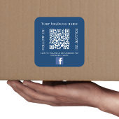Name navvy blauer qr Code Facebook Quadratischer Aufkleber
