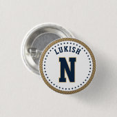 Name Navy Blue und Gold Veteran Button (Vorne & Hinten)