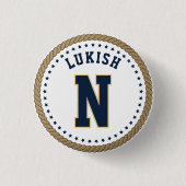 Name Navy Blue und Gold Veteran Button (Vorderseite)