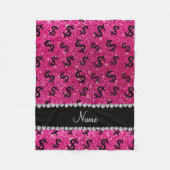 Name Neon heißen rosa Glitzer Dollarzeichen Fleecedecke (Vorderseite)