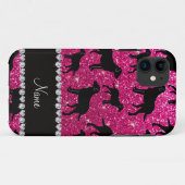 Name Neon Hot Pink Glitzer Labrador Retrievers Case-Mate iPhone Hülle (Rückseite (Horizontal))