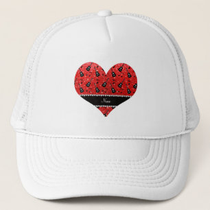 Name Neon Red Glitzer Gitarren Musiknoten Truckerkappe