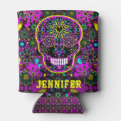 Name Neon Sugar Skull Artwork hinzufügen Dosenkühler (Rückseite)