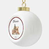 Name Niedlich Christmas Teddy Keramik Kugel-Ornament (Rechts)