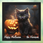 Name, Niedlich Kitten, Pumpkin, Happy Halloween 12 Fensteraufkleber (Blatt 3)
