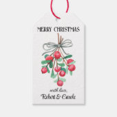 Name, Niedlich Mistletoe Frohe Weihnachtsgeschenke Geschenkanhänger (Vorderseite)
