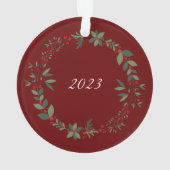 Name Niedlich Teddy Christmas Tree Burgundy Ornament (Rückseite)