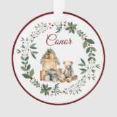 Name Niedlich Teddy Weihnachtsbaum Acrylschmuck Ornament (Vorderseite)
