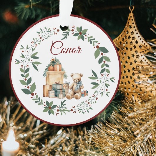 Name Niedlich Teddy Weihnachtsbaum Acrylschmuck Ornament