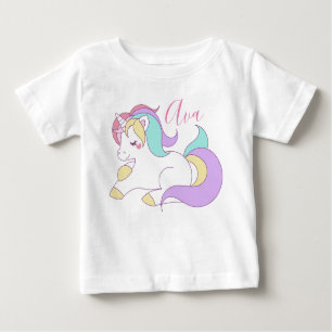 Name Niedlich Unicorn hinzufügen Baby T-shirt