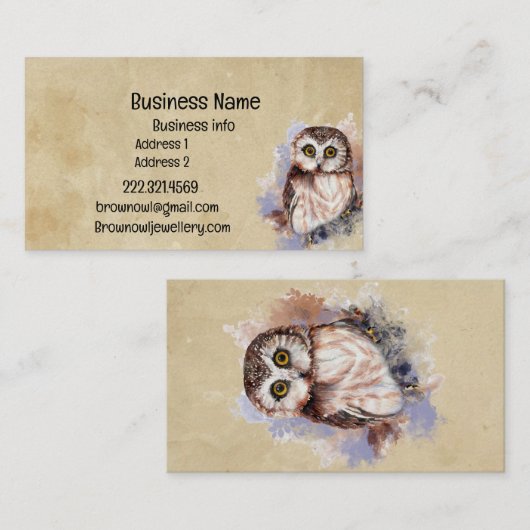 Name Niedliche Wasserfarbe Vogelwelt Vogelwelt Visitenkarte (Vorne/Hinten)