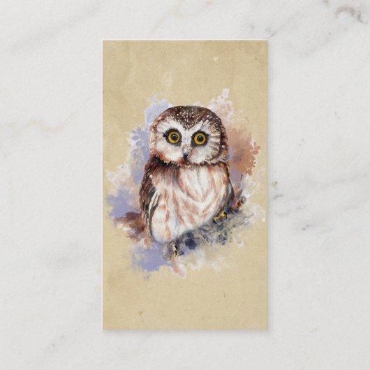 Name Niedliche Wasserfarbe Vogelwelt Vogelwelt Visitenkarte (Rückseite)