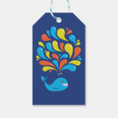 Name-niedlicher bunter Blauwal Geschenkanhänger (Rückseite)
