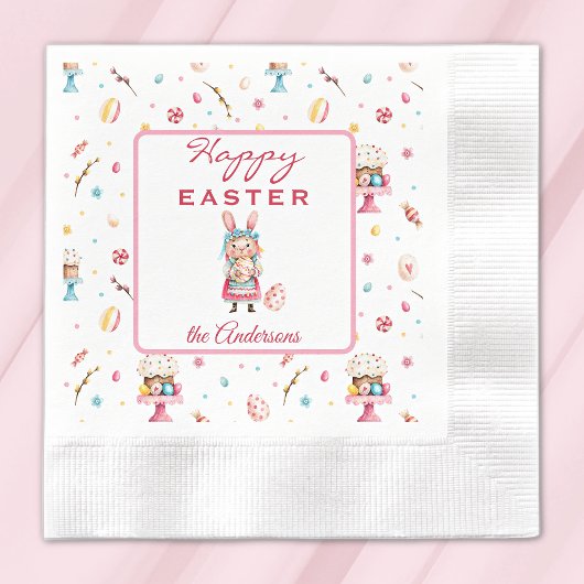 Name, Niedlicher glücklicher Ostercocktail Serviette