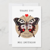 Name Niedliches Vintages Schmetterlingsherz Bester Feiertagskarte (Vorderseite)