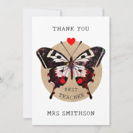 Name Niedliches Vintages Schmetterlingsherz Bester Feiertagskarte