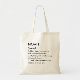 Name Noah, Bearbeitbarer Name, Benutzerdefinierter Tragetasche