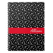 Name-Notizbuch-Schwarze u. weiße Polka-Punkte Notizblock (Vorderseite)