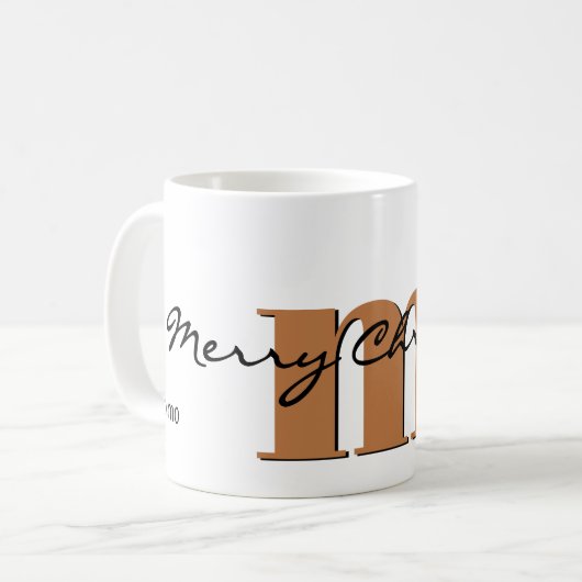 Name, November Gold Topaz | Frohe Weihnachten Kaffeetasse (Vorderseite Links)