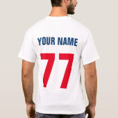 Name & Number Back Print Hockey Teams T - Shirt (Rückseite)
