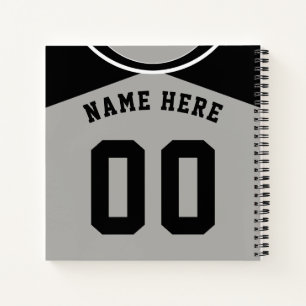 Name & Number Baseball Softball Jersey Notebook Notizbuch