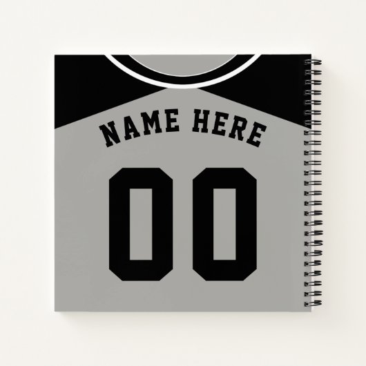 Name & Number Baseball Softball Jersey Notebook Notizbuch (Rückseite)