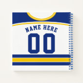Name & Number Custom Hockey Jersey Notebook Notizbuch (Rückseite)