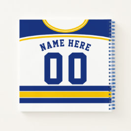 Name & Number Custom Hockey Jersey Notebook Notizbuch