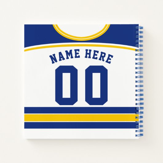 Name & Number Custom Hockey Jersey Notebook Notizbuch (Rückseite)