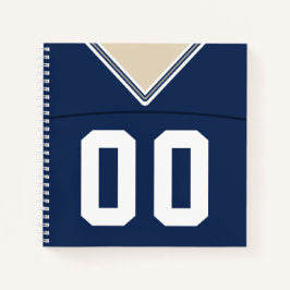 Name & Number Football Jersey Notebook Template Notizblock