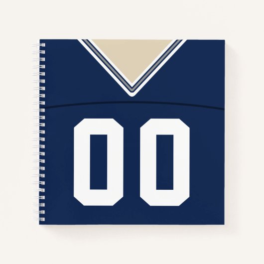 Name & Number Football Jersey Notebook Template Notizblock (Vorderseite)