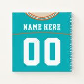 Name & Number Football Jersey Notebook Template Notizbuch (Rückseite)