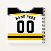 Name & Number Hockey Jersey Notebook Template Notizbuch (Rückseite)