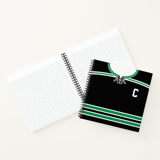 Name & Number Ice Hockey Jersey Notebook Notizbuch (Innenseite)