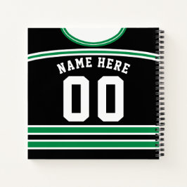 Name & Number Ice Hockey Jersey Notebook Notizbuch