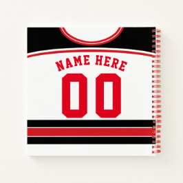 Name & Number Ice Hockey Jersey Notebook Notizbuch