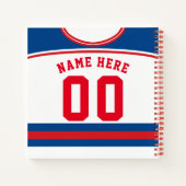 Name & Number Ice Hockey Jersey Notebook Notizbuch (Rückseite)