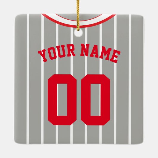Name & Nummer Baseball Softball Jersey Vorlage Keramikornament (Rückseite)
