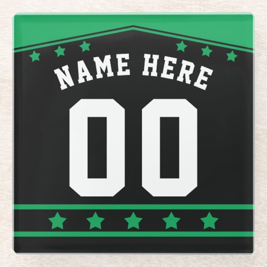 Name & Nummer Custom Hockey Lacrosse Jersey Glasuntersetzer (Vorderseite)