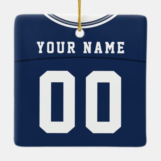 Name & Nummer Football Lacrosse Jersey Vorlage Keramikornament (Rückseite)