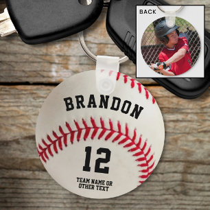 Name Nummer Foto von Baseballspieler Personalized Schlüsselanhänger