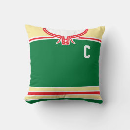 Name & Nummer Green Customizable Hockey Jersey Kissen