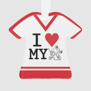 Name & Nummer I Liebe mein Hockey Goalie Ornament
