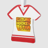 Name & Nummer Jersey Future Hockey Star Ornament (Vorderseite)