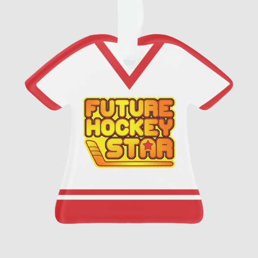 Name & Nummer Jersey Future Hockey Star Ornament (Vorderseite)