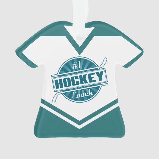 Name & Nummer Jersey Hockey Coach Ornament (Vorderseite)