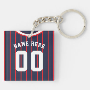 Name & Nummer Jersey Keyring, Baseball Softball Schlüsselanhänger