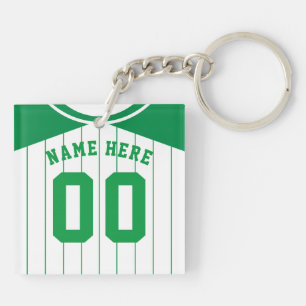 Name & Nummer Jersey Keyring, Baseball Softball Schlüsselanhänger