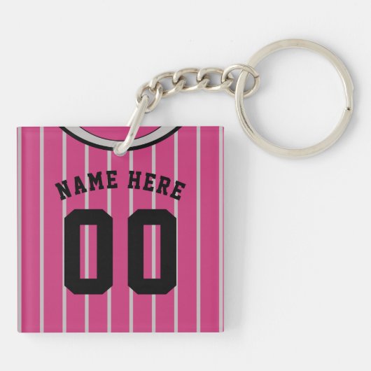Name & Nummer Jersey Keyring, Baseball Softball Schlüsselanhänger (Rückseite)